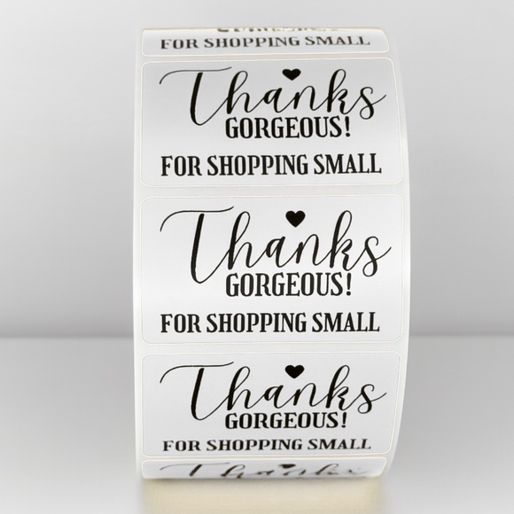 Thanks Gorgeous! For Shopping Small" Stickers | Small Business Packaging - Picture 9 of 11